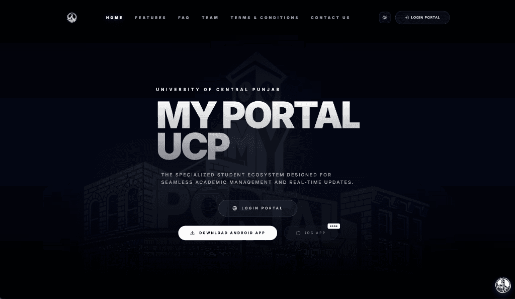 MyPortal UCP specialized student ecosystem landing view